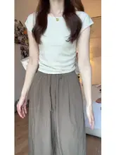 正肩デザインの短袖Tシャツ【春夏用・コットン100%・スリムフィット・女性用】