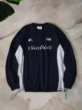 HavenYard 音楽テーマのカラーブロックサッカーシャツ【秋用・ゆったり長袖】