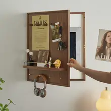 電気メーターBOXカバー【おしゃれなウォールアート・ブラックウォルナット・収納ラック付き】