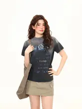 アメリカンスタイルのゆったりフィットTシャツ【夏用・ショートスリーブ・カジュアル】