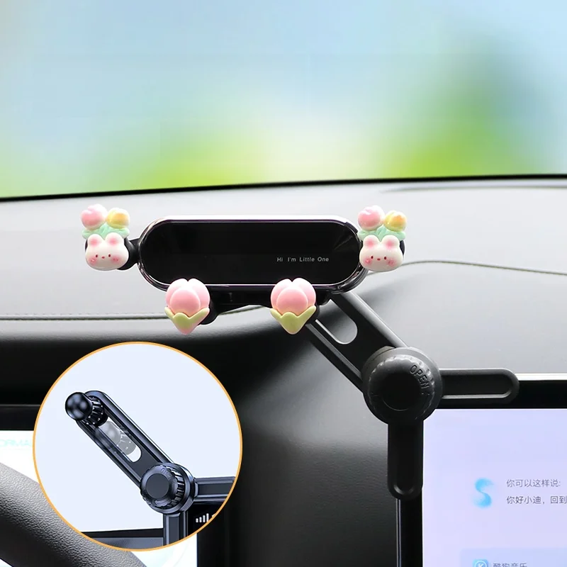 車用スマホホルダー：ナビ画面用延長ロッドで運転中の視認性を最大化