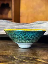 緑の鹿の斑点が美しい建陽建盞の主人杯【茶器・個人用】