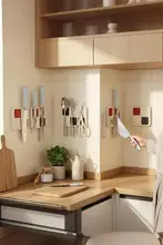 キッチン用壁掛けマグネティックナイフラック【穴あけ不要・多機能収納】