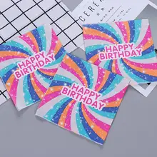 カートゥーンデザインの誕生日パーティー用カラーナプキン【個性的な装飾・ペーパーナプキン】