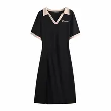 大きいサイズ レディース 半袖ポロ襟ワンピース【カジュアル・膝下丈】