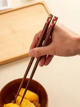 高級なレトロ風鉄木製滑り止め箸【日本式・尖った先端・家庭用】