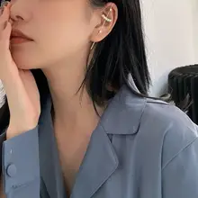 高級感漂うジルコンフープイヤリング【個性的なデザイン・イヤーカフ付き】