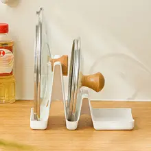 多機能キッチン鍋ふたスタンド【調理器具収納・カウンター用】【水切り袋・白鹅绒】