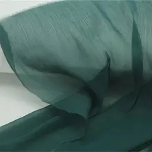 半透明の深い翡翠グリーンのストライプシフォン生地【華やかなスカートや漢服用】