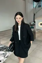 フレンチスタイルのレディーススーツセット【ゆったりシルエット・小柄対応・スリム外套・スリムスカート】