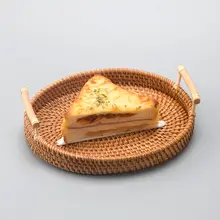 ベトナム手作り秋の天然藤素材フルーツバスケット【お茶うけトレイ・お菓子収納にも最適】