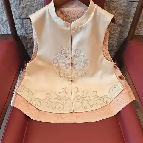 tao ハンド刺繍ベスト TAO | 新中式刺繍デザインの唐装ベスト【女性用・秋向け】 tao ハンド刺繍