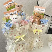 可愛い手作り犬型クッションブーケ【誕生日プレゼント・女の子向け・卒業祝い】
