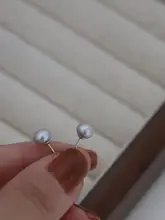 925銀製パールピアス【浅灰色・ナチュラル・耳穴用】