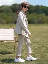 男児用英国風カジュアルスーツ【高級・華やか・子供用】（セットアップ対応）