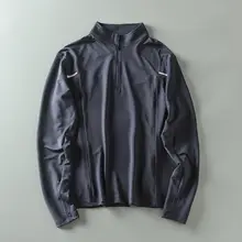 秋季アウトドア向け メンズ反射素材 半袖ハーフジップTシャツ【速乾・通気性・クールデザイン】