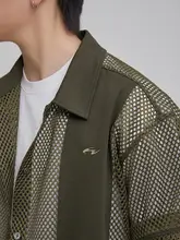 カジュアルシャツ レディース 刺繍 切り替え オープンワーク 通気性 ユニセックス リゾート アスレジャー 「HISHER」