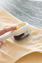 家庭用液体添加式ソフトブラシ洗浄シューズブラシ【押し込み式・傷つけない設計】