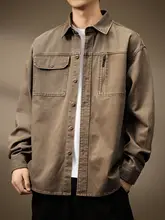 高品質のUSスタイルワークシャツ【秋用・ゆったり・シンプル・レトロデザイン】