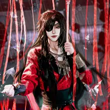 花城 コスプレ衣装【赤い傘・ウィッグ・眼帯付き・アクセサリー】