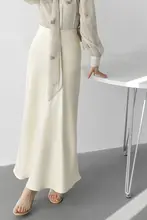 高級マットサテン製ハイウエストタイトスカート【エレガントデザイン・ミディ丈・極上の柔らかさ】（セットアップ対応）