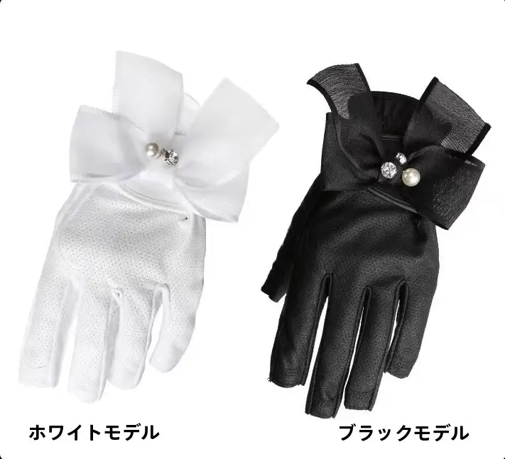 レディース ゴルフ用両手用グローブ【オープンフィンガーデザイン・通気性・耐摩耗・滑り止め・リボン付き】