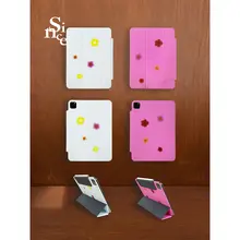 ストライプ柄カラフルiPadケース【Air・mini・Pro対応・マグネット式・両面カバー】