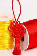 中国結の手作り編み紐【DIY用・赤い紐・アクセサリー制作材料】