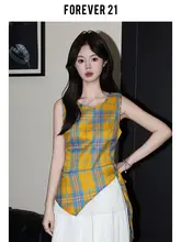 Forever 21 フレンチ レトロ レッド チェック柄 タンクトップ
