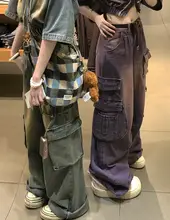 ALITTLE ヴィンテージ風デニムワークパンツ【大口ポケット・ロング】