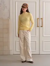 レトロコーデュロイハイウエストストレートパンツ【カジュアル・スリムフィット】