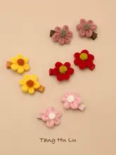 女児用 プリンセスフラワーヘアクリップ【全包布・髪を傷めないデザイン】