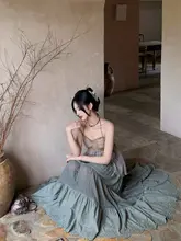 泡袖トップスとブラレット・ウエストゴムの傘スカート【二色展開・カジュアルファッション】（セットアップ対応）