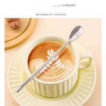 ステンレス製ロングハンドル コーヒースプーン【精巧で小型・ミルクティー用・スタイリッシュ】