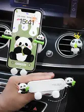 可愛いパンダデザインの車載スマートフォンホルダー【エアコン吹き出し口用・ナビゲーションサポート】
