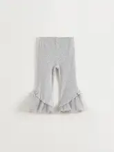 女の子用 シフォン切替えのフレアパンツ【伸縮性・春用】