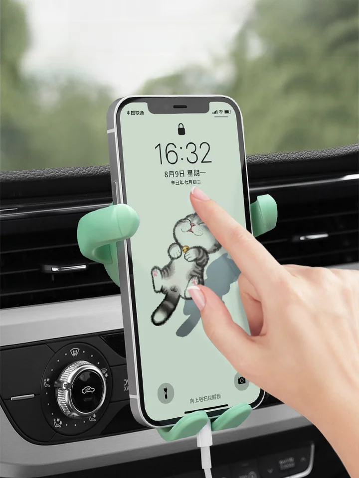 車載スマホホルダー【エアコンベント取り付け・ナビゲーション支持・カートゥーンデザイン】
