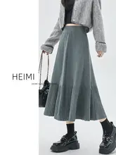 秋冬に最適なグレーのニットロングスカート【極上の柔らかさ・ハイウエスト・タイトスカート】