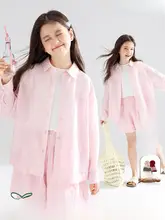 夏用 女児用軽量サマーコート【物理的防晒・ピーチピンク・快適な着心地】