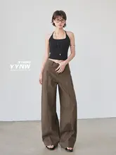 アメリカンビンテージ風プリーツデザインのデニムパンツ【夏用 ・フィット・スリム効果・長丈】（セットアップ対応）