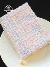 優しいデザインのハンドメイド布製手帳カバー【香芋紫・A5/A6対応・ノート用】