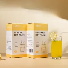 食品級プラスチック製 透明曲げストロー【個別包装・子供用・使い捨て】