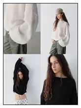 極上の柔らかさ！羊毛とモヘア糸のニットセーター【慎重なケアが必要】