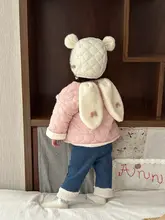 女の子用 フワフワのウサギデザイン 冬用コットンアウター【あったか保温・韓国風】