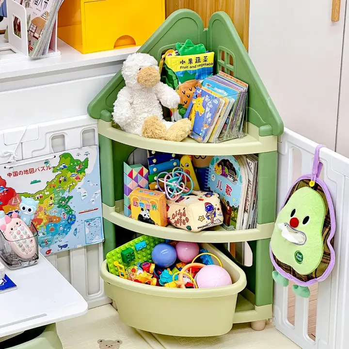 子供用おもちゃ収納ラック【プラスチック製・絵本ラック・ぬいぐるみ収納】
