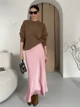 アシンメトリーカットのフレアスカート【真絲・アシメトリー・フリルデザイン】