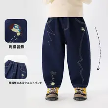 防褪色子供用デニムパンツ【秋冬用・裏起毛・男児】
