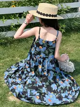 子供用 サマー ドレス【フラワープリント・ノースリーブ・リゾートスタイル】