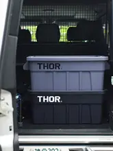 THOR ブラック＆オリーブ 密閉運搬ボックス【アウトドアキャンプ用・フタ付き・キャスター付き】