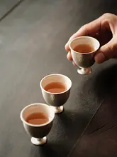 手作り小高脚杯【金彩銀彩・香茶用・茶道具】